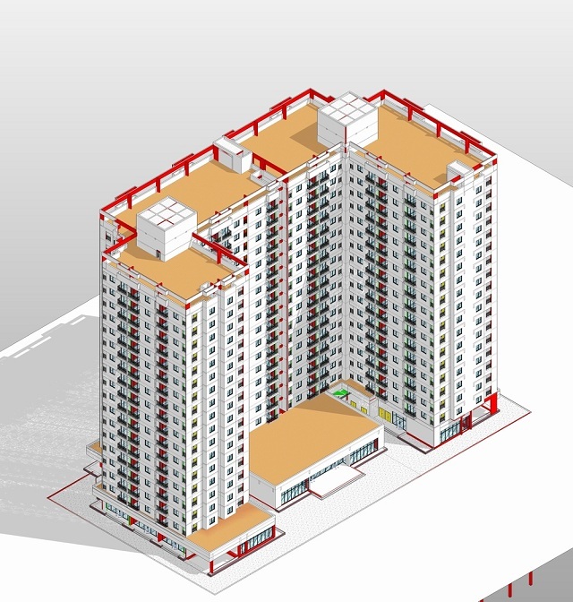 architecture modeling for HH6 Building 2